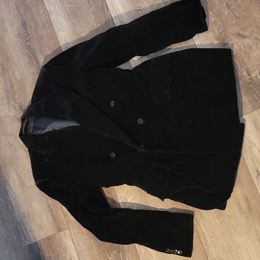 Mr Mels Clothiers Mens flap blazer coat black velvet custom fit vintage jacket